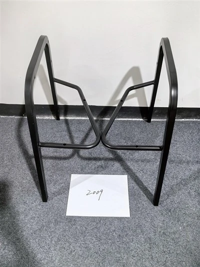 2009 Black Poeder Coated Steel Chair Frame, Bent Tube Metal Chair Base